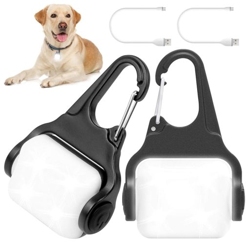 Dog Lights for Night Walking, Clip on USB-C Rechargeable Dog Collar Light, 3 Light Modes Dog Light, IP65 Waterproof Dog Night Light, LED Safety Light for Running, Camping,...