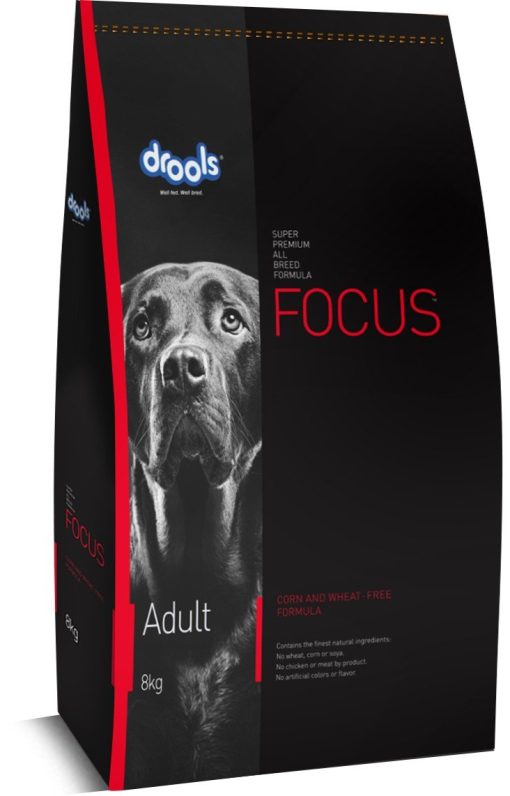 Drools Focus Adult Super Premium Dog Food, Taurine for Healthy Heart, Healthy Skin and Beautiful Coat, Suitable for All Breed Sizes, allergen-Free - (8 Kg/282 Ounce)