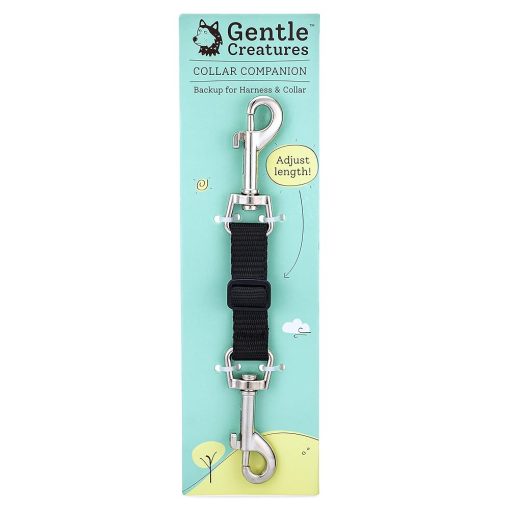 Gentle Creatures Collar Companion - Adjustable Collar Backup Clip for Dog Harness, Prong, Pinch Collar, Gentle Lead - Double Ended Clasp - Safety Clip