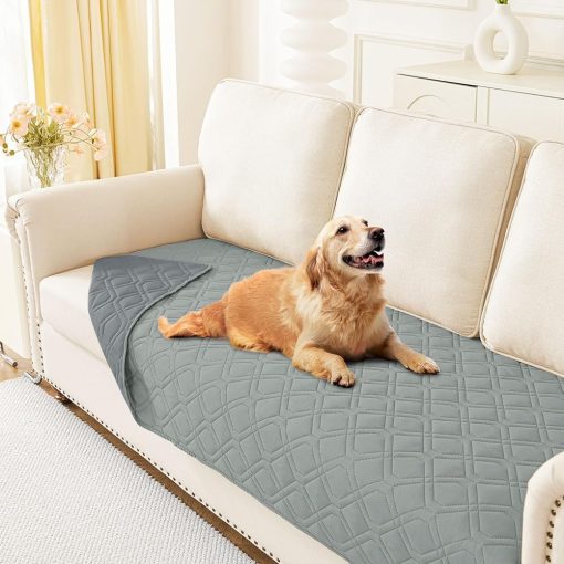 hyha Waterproof Dog Bed Blanket, Soft Pet Blankets, Waterproof Couch Cover for Dogs, Reversible Sofa Covers Washable for Furniture (30x70 Inch, Grey/Dark Grey)