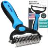 Maxpower Planet Original Pet Grooming Rake - Double-Sided Deshedding Dematting Tool, Undercoat Rake for Dogs & Cats, Extra-Wide Dog Grooming Brush & Deshedder Comb for Long...