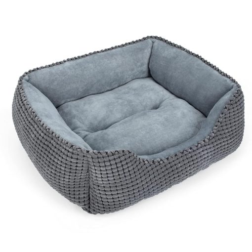 MIXJOY Dog Bed for Large Medium Small Dogs, Rectangle Washable Sleeping Orthopedic Pet Sofa Bed, Soft Calming Cat/Puppy Beds for Indoor Cats, Anti-Slip Bottom with Multiple Size...