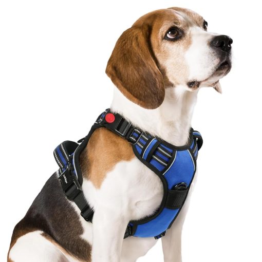 rabbitgoo Dog Harness Medium Sized, No Pull Pet Harness with 3 Buckles, Adjustable Soft Padded Pooch Vest with Instant Control Handle, Easy Walking Reflective Pet Vest for...
