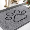 Smiry Dog Door Mat for Muddy Paws, Absorbent Dirt Trapper Non-Slip Washable Mat, Quick Dry Chenille, Mud Mat for Dogs, Entry Indoor Door Mat for Inside Floor (30x20 Inches, Grey)