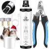 VIWIK Dog Nail Grinder with Dog Nail Trimmers, Dog Nail Clippers Kit for Large Medium Small Dogs & Cats, Quiet Electric 2-Speed USB Rechargeable Pet Nail Grinder with Light,...