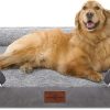 Waterproof Orthopedic Foam Dog Beds for Extra Large Dogs, XL Dog Bed with Bolster, Washable Dog Bed Sofa Pet Bed with Removable Cover & Non-Slip Bottom(X-Large,Grey)