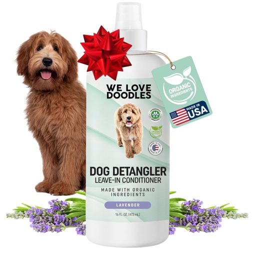 We Love Doodles Dog Detangler Spray - Leave-in Conditioner for Dogs - Dog Detangling Spray - Dematting Spray for Dogs - Tangle Remover - Made in The USA (Lavender)