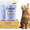 Crystal Cat Litter with Powerful Odor Control, Non-Clumping, Lasts Up to 6 Weeks, 8.6lb, Rapid Water Absorption, Unscented & Low Tracking Lightweight Blue & White Silica