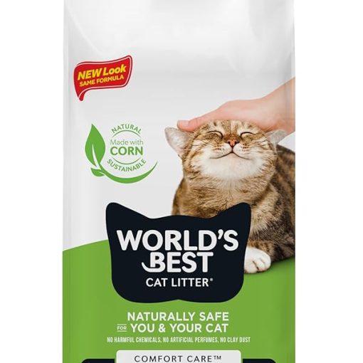 WORLD'S BEST CAT LITTER Comfort Care Unscented, 32-Pounds - Natural Ingredients, Quick Clumping, Flushable, 99% Dust Free & Made in USA - Long-Lasting Odor Control & Easy Scooping