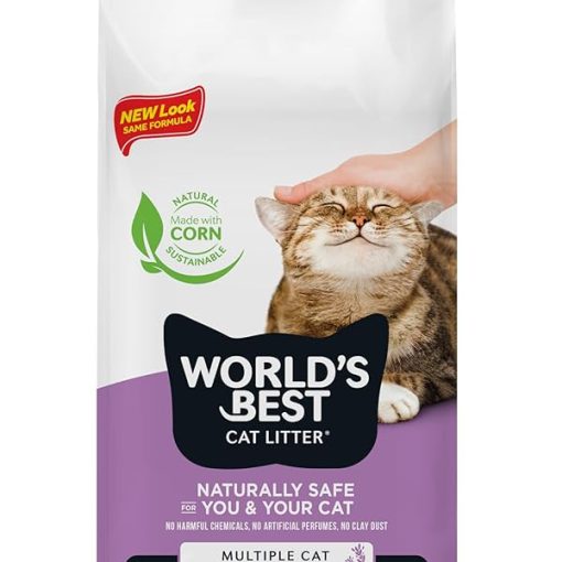 WORLD'S BEST CAT LITTER Multiple Cat Lavender Scented 32-Pounds - Natural Ingredients, Quick Clumping, Flushable, 99% Dust Free & Made in USA - Calming Fragrance & Long-Lasting...