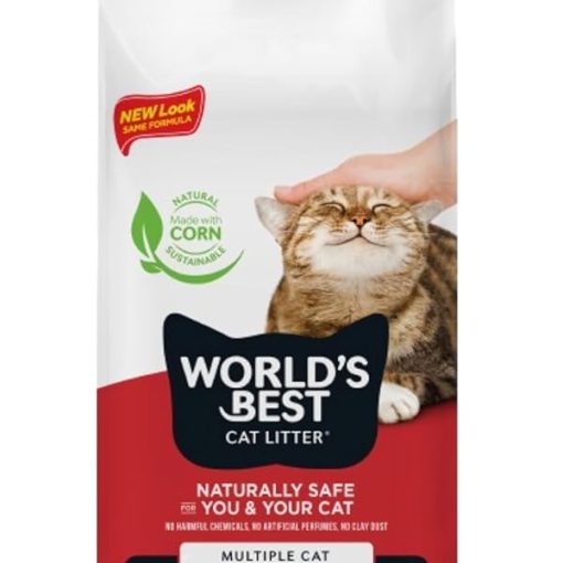 WORLD'S BEST CAT LITTER Multiple Cat Unscented, 32-Pounds - Natural Ingredients, Quick Clumping, Flushable, 99% Dust Free & Made in USA - Long-Lasting Odor Control & Easy Scooping