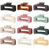12 Pcs Large Square Hair Claw Clips for Women, 4.3-Inch Matte Rectangle Claw, Strong Hold Non-slip Hair Clips for Thick & Thin Hair