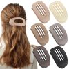 6 PCS Flat Claw Clips for Women, French Design Flat Hair Claws, Secure Hold Hair Claw Clips, Strong Hold Side Hair Clips for Thick Thin Hair, Medium Classic Hair Barrettes