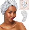 Kitsch Microfiber Hair Towel Wrap for Women - Microfiber Towel, Super Absorbent, Quick Dry, Anti-Frizz - for Long and Short Hairs, Turbans for Women, Wet and Curly Hair Wrap -...